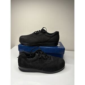 SAS Womens Size 11 WW Freetime Shoes Black Charcoal Suede Lace-Up Wide Fit